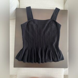 Square Neck Pleated Peplum
Sweater Tank